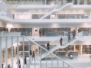 people inside a library